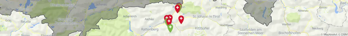 Kartenansicht für Apotheken-Notdienste in der Nähe von Schwoich (Kufstein, Tirol)